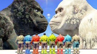 Hulk Army vs WHITE KING KONG vs KING KONG - What If Battle Superheroes