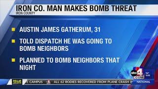 Man arrested for threatening to ‘chemical bomb’ his neighbor in Iron County