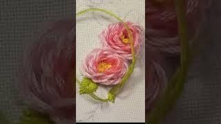 Rose Stem stitch - Flower Embroidery for beginners SHORT