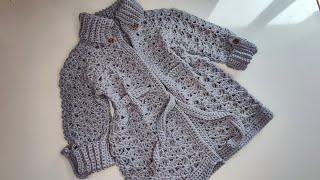 Crochet #62 How to crochet springsummer cardigan for girls  Part 2