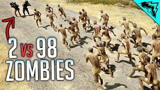 DEADLY DUO VS 98 ZOMBIES - Insane PlayerUnknowns Battlegrounds PUBG