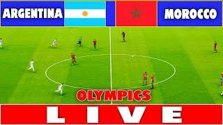 LIVE  ARGENTINA vs MOROCCO  Olympic Games PARIS 2024  الأرجنتين ضد المغرب  PES 2021 Gameplay