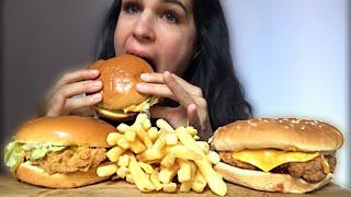 ASMR  KFC BURGERS NO TALKING  EATING SOUNDS  MUKBANG