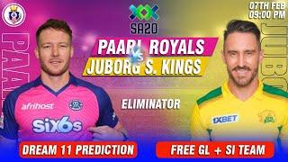 SA20 2024  Paarl Royals vs Joburg Super Kings Eliminator Match prediction PR vs JSK match #sa20