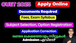 CUET 2023 Apply Online CUET-UG 2023 Malayalam CUET application Documents Required 2023 CUET 2023