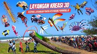 Festival Layangan Kreasi 3D di Pantai Ketawang Purworejo 2024 - Layangan Unik Layangan Hias