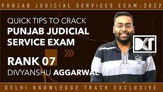 Rank 7 Punjab Judicial Services Exam 2022  Divyanshu Aggarwals Strategy To Crack Punjab J Exam