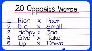Opposite Words  20 Opposite word  Opposite words in english  अपोजिट वर्ड्स