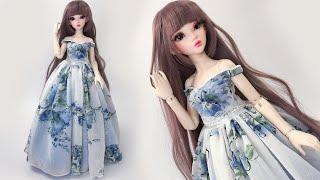 BJD Doll Repaint + Off Shoulder Dress Tutorial BJD娃娃重绘 BJD人形の塗り直し BJD 인형 다시 칠하기 Decorate BJD