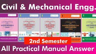 Mechanical & Civil Engg.  How to download All Practical Manual Answer  i-scheme  2nd semester 