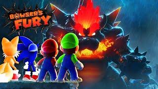Bowsers Fury Mario vs Luigi vs Sonic vs Tails - Full Game Walkthrough 4-Player Splitscreen Race
