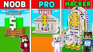 Pasamos de BANCO NOOB a PRO a HACKER en Minecraft 