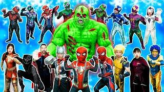 PRO 5 SPIDER-MAN Team  Hey KID SPIDER MAN Zombie Battle In Squid Game World Action in Real Life