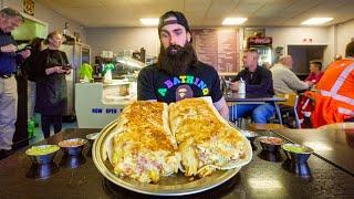 WIN THE CASH JACKPOT IF YOU CAN FINISH THIS GIANT BURRITO QUICK ENOUGH  BeardMeatsFood