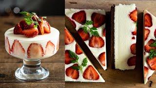 Christmas cake How to make White Chocolate & Strawberry No-bake Cheesecake