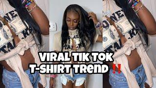 VIRAL TIKTOK SHIRT TUTORIAL & TRY ON