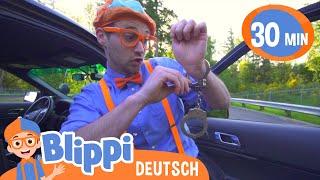 Blippi Deutsch - Blippi erkundet ein Polizeiauto  Abenteuer und Videos für Kinder