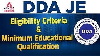 DDA JE 2022  DDA JE Eligibility Criteria  Minimum Educational Qualification  By Abhinesh sir