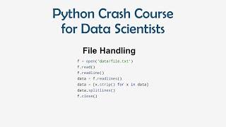 17 Python Crash Course for ML - File Handling Read and Write  ML for Data Science