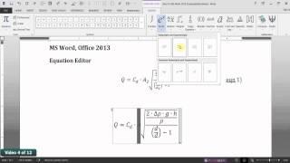 MS Word 2013 Equation Editor