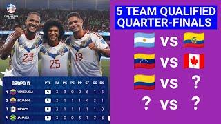 Copa America 2024  5 Team Qualified for Quarter-finals  Results and Standings Table