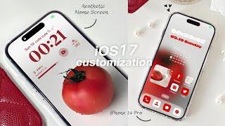 iOS 17 AESTHETIC CUSTOMIZATION  Red  custom iphone theme widgets icons tutorial