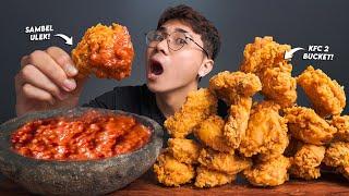 NGILER ABIS MUKBANG 2 EMBER WINGER KFC COCOL SAMBEL ULEK RAWIT MULUT DOWER