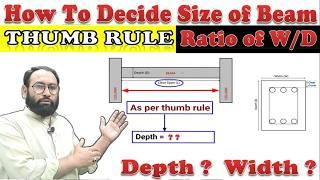 How to Find Width and Depth of Beam Using Thumb Rules  Width to Depth Ratio of Beam