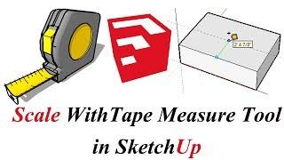 Scale With Tape Measure Tool in Sketchup  Tape Measure Tool TIP Sketchup Tutorial