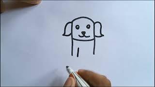 How to draw  a dog from letter H easy drawing  M P Drawing tutorial paintings quick draw