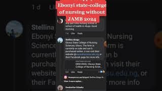 College of nursing Ebonyi state without JAMB 2024. Apply now #nursingschool