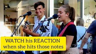 WATCH his REACTION when she hits the HIGH notes  Unchained Melody - Elvis  Allie Sherlock cover