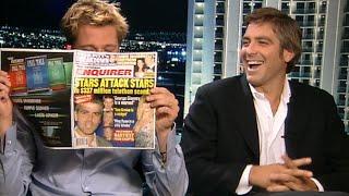 Oceans 11 Brad Pitt PRANKS George Clooney Mid-Interview Flashback