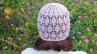 Stunning Crochet Leaf Lace Hat