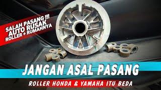 Tips cara pasang roller honda dan yamaha itu beda. Pembahasan cvt motor matic.