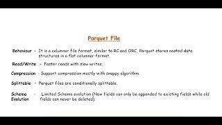 Parquet file Avro file RC ORC file formats in Hadoop  Different file formats in Hadoop