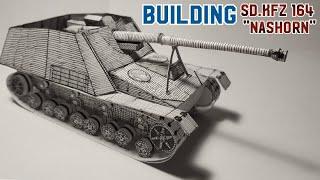 Building Nashorn Self-propelled Gun #papercraft #building #fypシ #military #model #tank #art