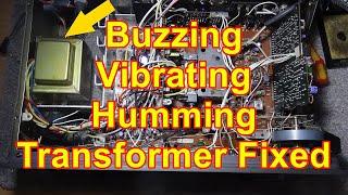 Buzzing Humming Transformer Repaired . Vibrating Fixed . HiFi audio amplifier receiver power supply