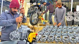 70cc Metro Motorcycle Engine Assembling Process in a Factory 