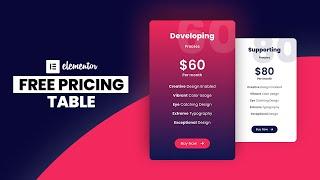 How to Make a COOL Pricing Table Design in Elementor for FREE  WordPress Elementor Tutorial