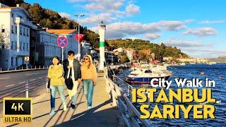 Istanbul Turkey  Sariyer 4K Walking Tour 2024  Bosphorus Breathtaking Vibes in Rich Neighborhood