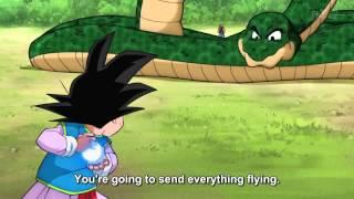 Goten and Trunks vs giant snake DBS English subbed