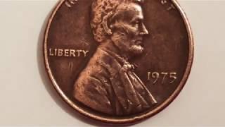 USA RARE PENNY 1975 Lincoln No Mint Marks 1 Cent Coins #coins