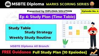 MSBTE Episode 4 Study Plan Time Table Preparation  MSBTE Diploma Marks Scoring Series 