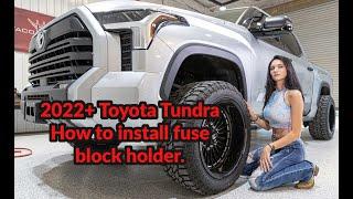 2022+ Toyota Tundra - How to install and assemble fuse block holder and connect battery to amps.