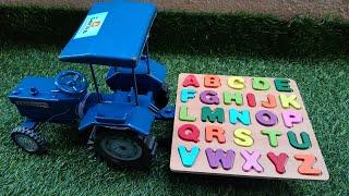 mini tractor and trolley loading alphabets video Kiran Toys world