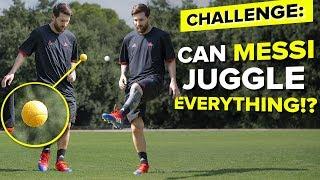 LIONEL MESSI JUGGLING CHALLENGE  testing Messis skills