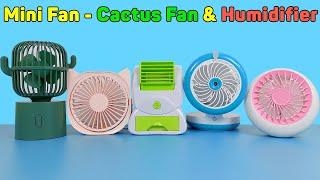 Mini Fan - Cactus Fan USB Shaking Head & Oscillating Humidifier Misting  Unboxing And Review