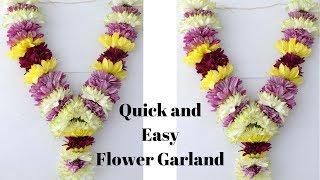 How to make Chrysanthemum Garland?  Easy method to make sevanthi garland  Rainbow Rangoli