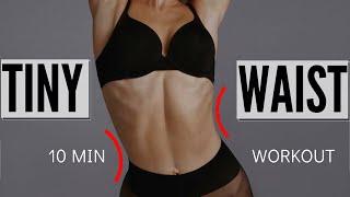 10 MIN. TINY WAIST WORKOUT - lose muffin top & love handles  No Equipment  Mary Braun